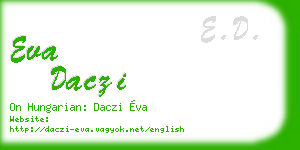 eva daczi business card